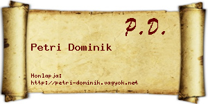 Petri Dominik névjegykártya